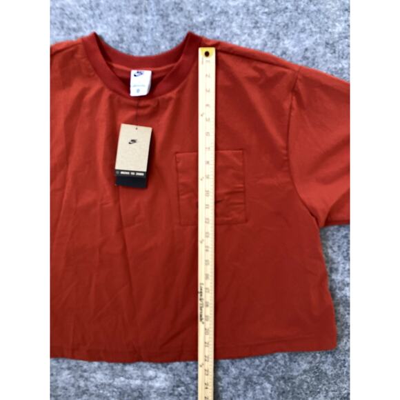 NWT Nike Crop Top T-shirt Womend XL Orange Stretch Athleisure Running Dri Fit - Picture 6 of 8